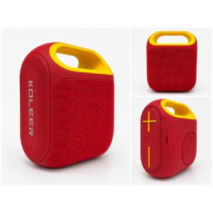 Parlante portátil KOLEER rojo con manija